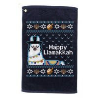 Funny Ugly Hanukkah Sweater, Llama Llamakkah Golf Towel