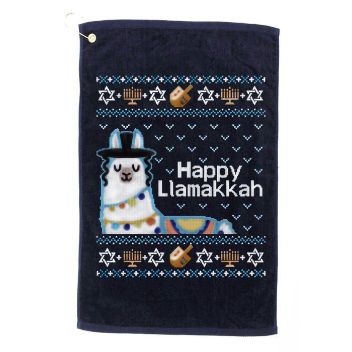 Funny Ugly Hanukkah Sweater, Llama Llamakkah Golf Towel
