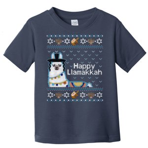 Funny Ugly Hanukkah Sweater, Llama Llamakkah Toddler T-Shirt