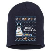 Funny Ugly Hanukkah Sweater, Llama Llamakkah Short Acrylic Beanie