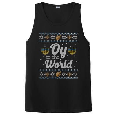 Funny Ugly Hanukkah Sweater Oy To The World Gift PosiCharge Competitor Tank