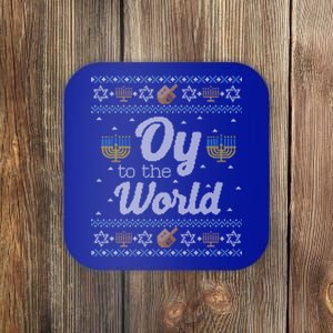 Funny Ugly Hanukkah Sweater Oy To The World Gift Coaster