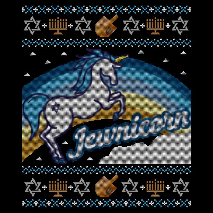 Funny Ugly Hanukkah Sweater Unicorn Jewnicorn Gift Backpack