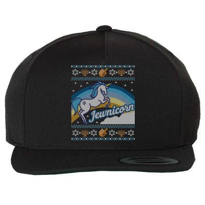 Funny Ugly Hanukkah Sweater Unicorn Jewnicorn Gift Wool Snapback Cap