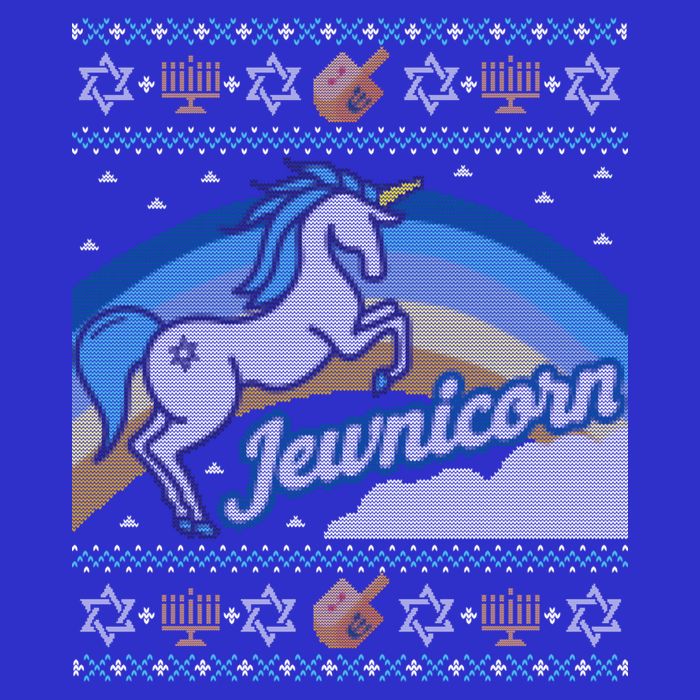 Funny Ugly Hanukkah Sweater Unicorn Jewnicorn Gift Long Sleeve Shirt