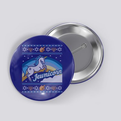 Funny Ugly Hanukkah Sweater Unicorn Jewnicorn Gift Button