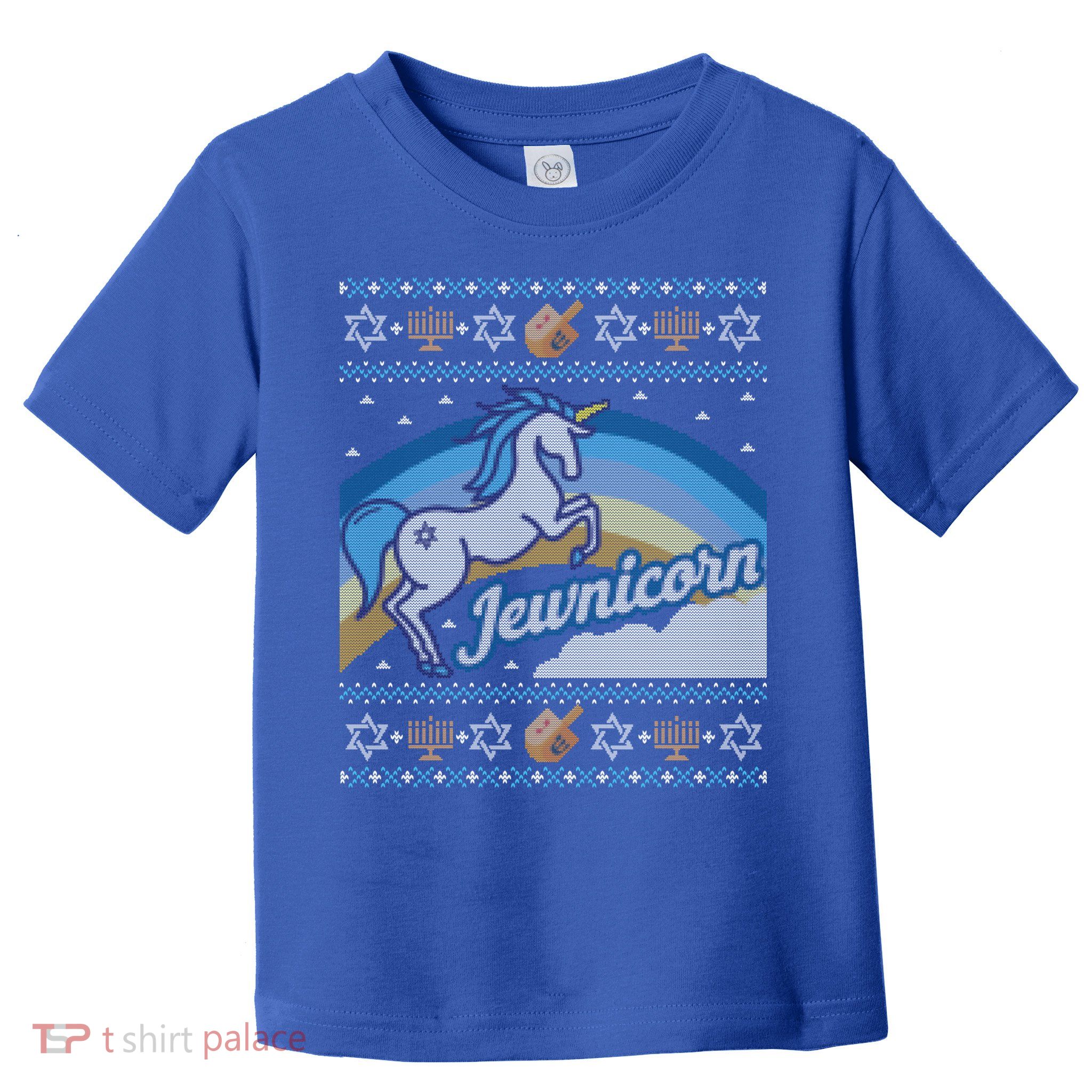 Funny Ugly Hanukkah Sweater Unicorn Jewnicorn Gift Toddler T-Shirt