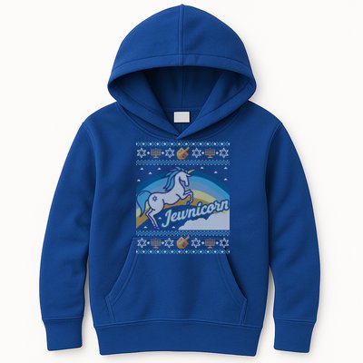 Funny Ugly Hanukkah Sweater Unicorn Jewnicorn Gift Kids Hoodie