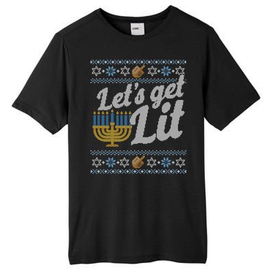 Funny Ugly Hanukkah Sweater Lets Get Lit Orah Cool Gift Tall Fusion ChromaSoft Performance T-Shirt