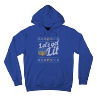 Funny Ugly Hanukkah Sweater Lets Get Lit Orah Cool Gift Hoodie