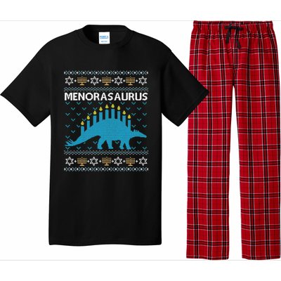 Funny Ugly Hanukkah Sweater Dinosaur Menorah Dino  Pajama Set