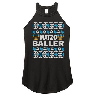 Funny Ugly Hanukkah Sweater Matzo Baller Matzah Jewish  Women’s Perfect Tri Rocker Tank