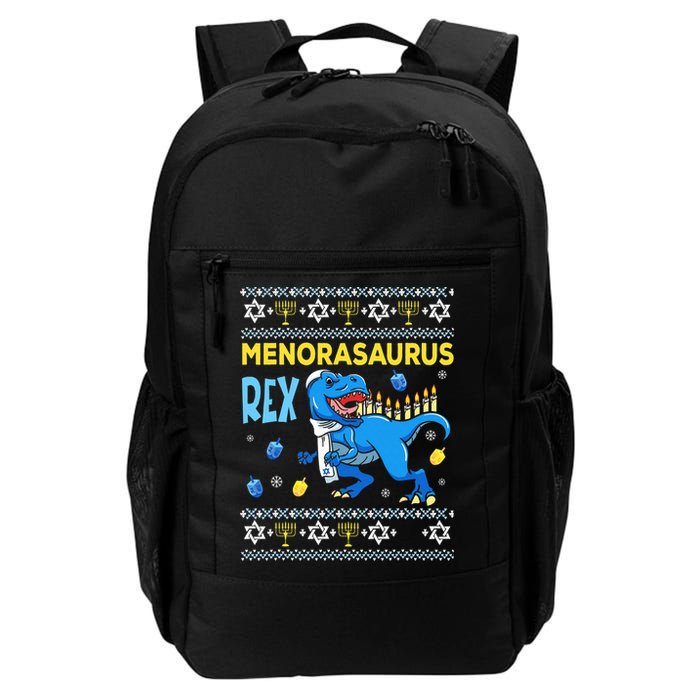 Funny Ugly Hanukkah Sweater Menorasaurus Rex Menorah  Backpack