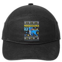 Funny Ugly Hanukkah Sweater Menorasaurus Rex Menorah  7-Panel Snapback Hat