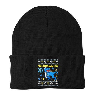Funny Ugly Hanukkah Sweater Menorasaurus Rex Menorah  Beanie