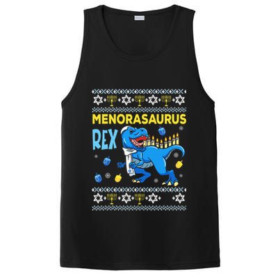 Funny Ugly Hanukkah Sweater Menorasaurus Rex Menorah  PosiCharge Competitor Tank