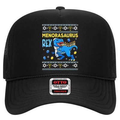 Funny Ugly Hanukkah Sweater Menorasaurus Rex Menorah  Trucker Hat
