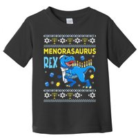Funny Ugly Hanukkah Sweater Menorasaurus Rex Menorah  Toddler T-Shirt
