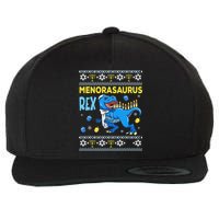 Funny Ugly Hanukkah Sweater Menorasaurus Rex Menorah  Wool Snapback Cap