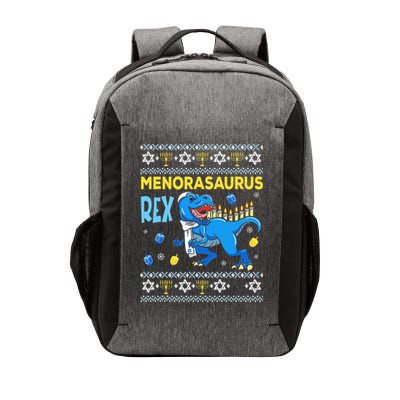 Funny Ugly Hanukkah Sweater Menorasaurus Rex Menorah  Vector Backpack