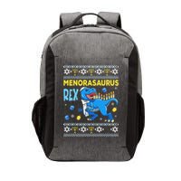 Funny Ugly Hanukkah Sweater Menorasaurus Rex Menorah  Vector Backpack