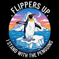 Flippers Up I Stand With The Penguins Drawstring Bag