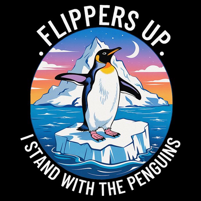 Flippers Up I Stand With The Penguins Drawstring Bag
