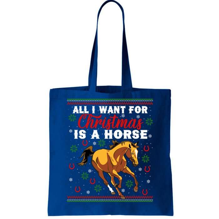 Funny Ugly I Want For Christmas Is A Horse Gift Tote Bag