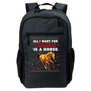 Funny Ugly I Want For Christmas Is A Horse Gift Daily Commute Backpack