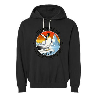 Flippers Up I Stand With The Penguins Arctic Pride Fan Garment-Dyed Fleece Hoodie