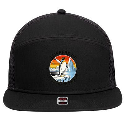 Flippers Up I Stand With The Penguins Arctic Pride Fan 7 Panel Mesh Trucker Snapback Hat