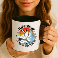 Flippers Up I Stand With The Penguins Arctic Pride Fan Mug