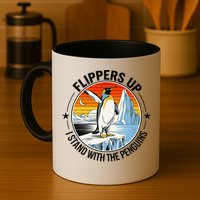 Flippers Up I Stand With The Penguins Arctic Pride Fan Mug