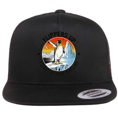 Flippers Up I Stand With The Penguins Arctic Pride Fan Flatbill Hat