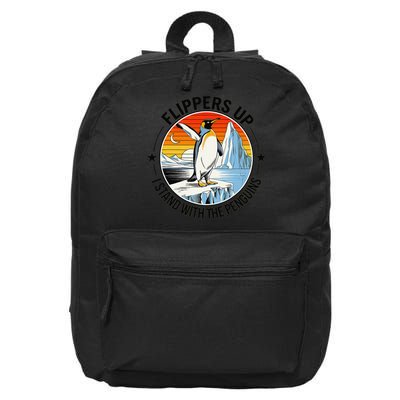 Flippers Up I Stand With The Penguins Arctic Pride Fan 16 in Basic Backpack