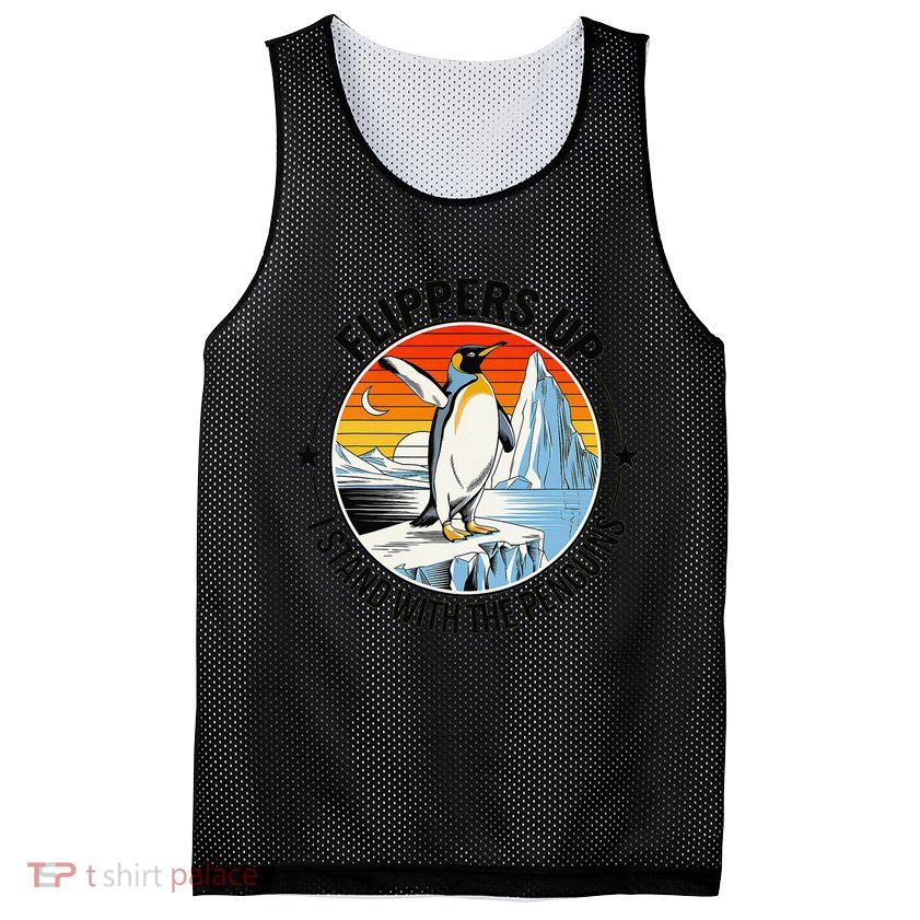 Flippers Up I Stand With The Penguins Arctic Pride Fan Mesh Reversible Basketball Jersey Tank