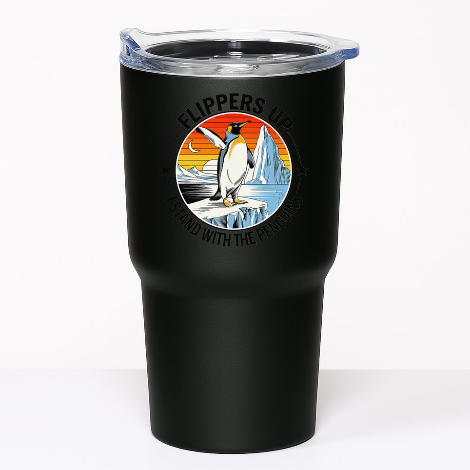 Flippers Up I Stand With The Penguins Arctic Pride Fan Tumbler