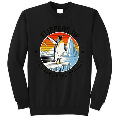 Flippers Up I Stand With The Penguins Arctic Pride Fan Tall Sweatshirt