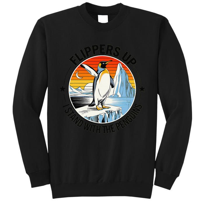 Flippers Up I Stand With The Penguins Arctic Pride Fan Tall Sweatshirt