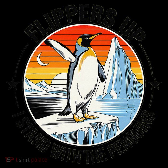 Flippers Up I Stand With The Penguins Arctic Pride Fan Pom Pom 12in Knit Beanie