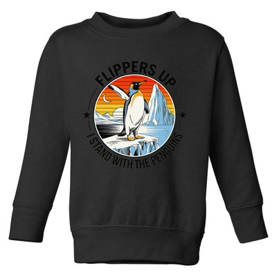 Flippers Up I Stand With The Penguins Arctic Pride Fan Toddler Sweatshirt