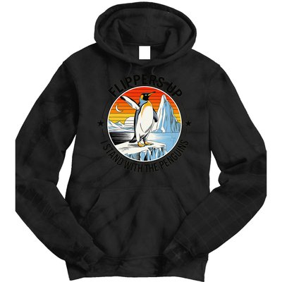 Flippers Up I Stand With The Penguins Arctic Pride Fan Tie Dye Hoodie