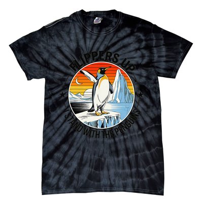 Flippers Up I Stand With The Penguins Arctic Pride Fan Tie-Dye T-Shirt
