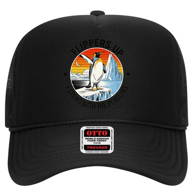 Flippers Up I Stand With The Penguins Arctic Pride Fan Trucker Hat