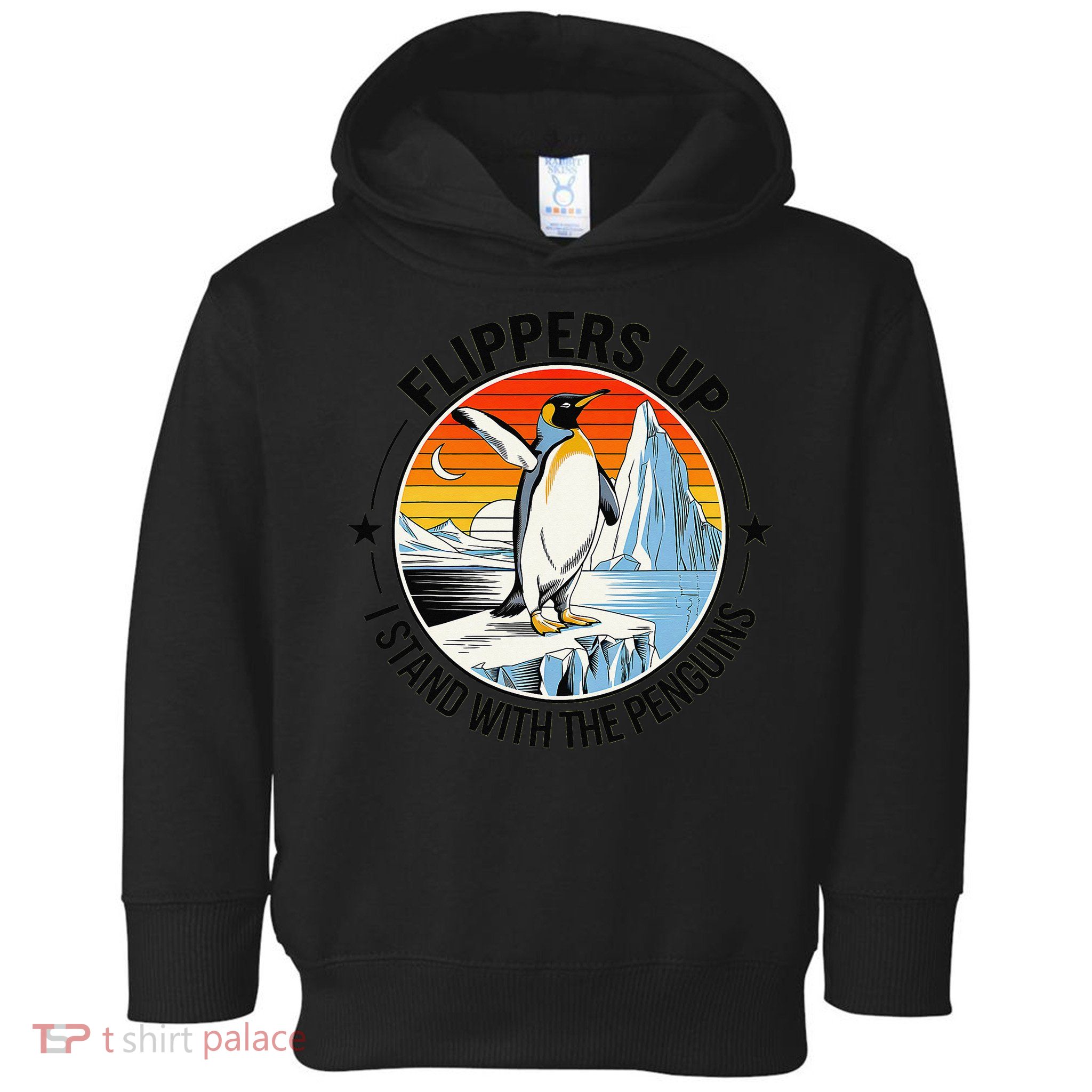 Flippers Up I Stand With The Penguins Arctic Pride Fan Toddler Hoodie