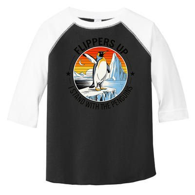 Flippers Up I Stand With The Penguins Arctic Pride Fan Toddler Fine Jersey T-Shirt