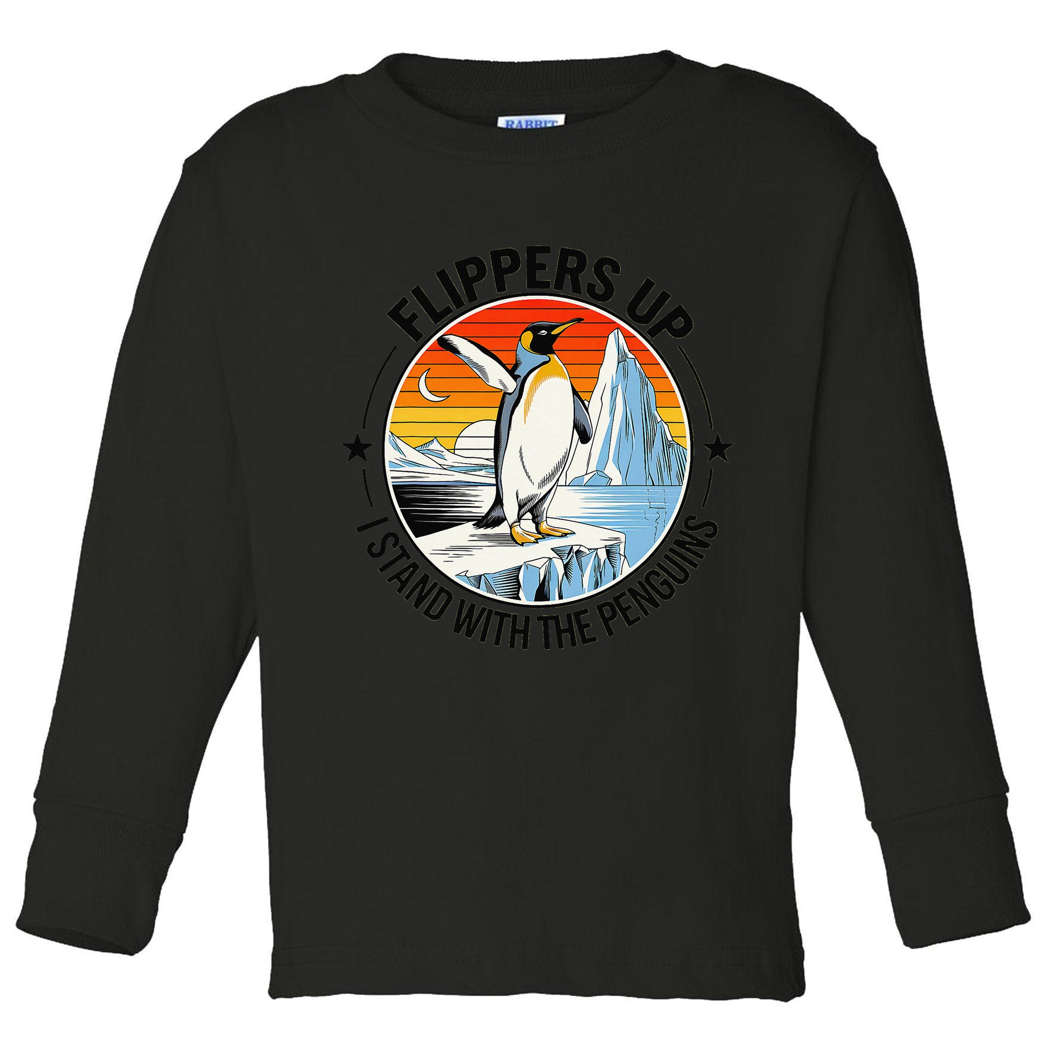 Flippers Up I Stand With The Penguins Arctic Pride Fan Toddler Long Sleeve Shirt