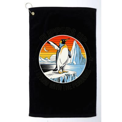 Flippers Up I Stand With The Penguins Arctic Pride Fan Golf Towel