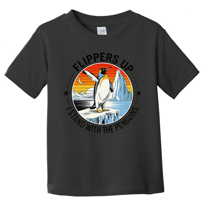 Flippers Up I Stand With The Penguins Arctic Pride Fan Toddler T-Shirt