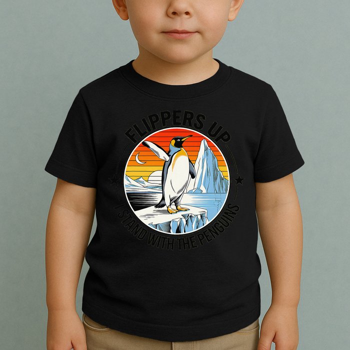 Flippers Up I Stand With The Penguins Arctic Pride Fan Toddler T-Shirt